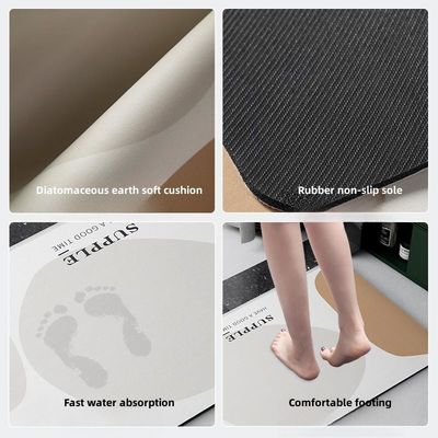 Print Pattern Absorbent Waterproof Eco-friendly Anti-slip Mat for Kitchen Bathroom 2022