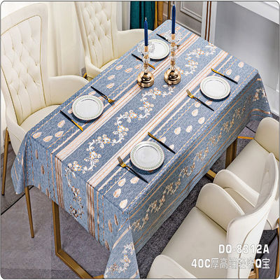 Silver Soft Touch Top Seller Customized Non Woven Printed Tablecloth Reusable PVC Wedding Tablecloth Roll