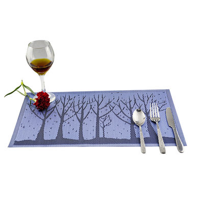 Rectangle Purple Custom Logo Pvc Placemat Table Mats Washable Waterproof Placemats